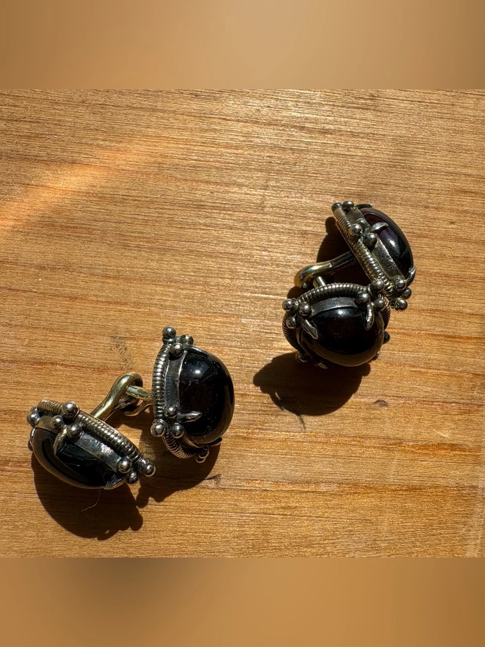 Garnet Vintage Double-Sided Cufflinks